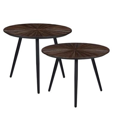 Mica Decorations Dane Bijzettafel - Set van 2 - H44 cm - Bruin product
