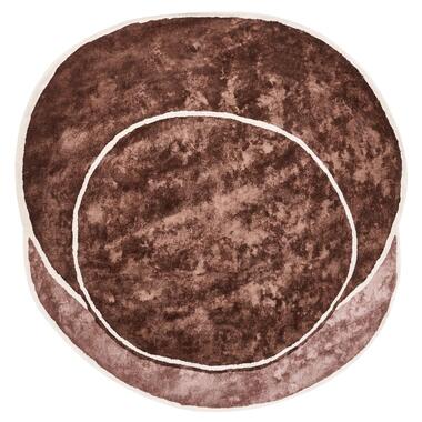 KANRACH - Vloerkleed - Bruin - 200 x 200 cm - Viscose product
