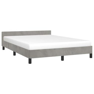 vidaXL - cadre de lit avec tête de lit - Gris - Velours product