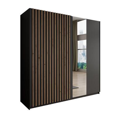 Meubella Armoire Deliryon - Noir - 200 cm - Avec miroir product