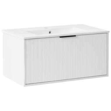 Meuble sous-lavabo avec vasque avec poignée noire TILCARA 80 cm 38 cm Blanc product