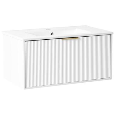 Meuble sous-lavabo avec vasque avec poignée dorée TILCARA 80 cm 38 cm Blanc product