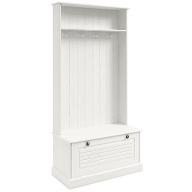 Mille - Garderobe met 1 klepdeur in wit grenen product