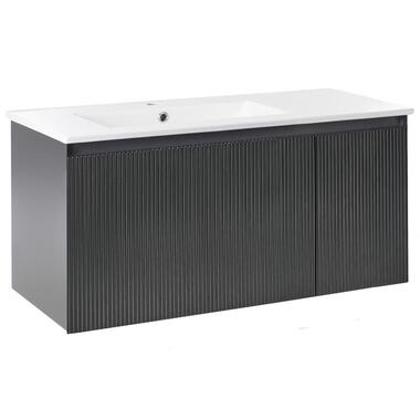 TIETE - Wastafelmeubel - Zwart - 100 cm - Hout product