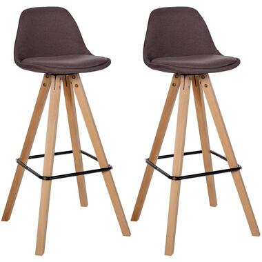 CLP Set van 2 Barkruk Corbin natura Frame - Stof - bruin product