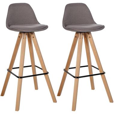 CLP Set van 2 Barkruk Corbin natura Frame - Stof - taupe product