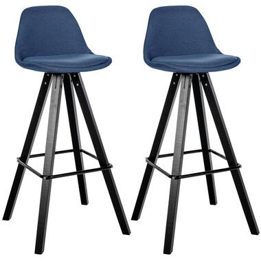 CLP Lot de 2 Tabouret de bar Corbin Noir Cadre - Tissu - Bleu product
