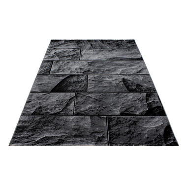 Modern Design Vloerkleed Parma - Zwart/Grijs - Laagpolig 120x170 cm product