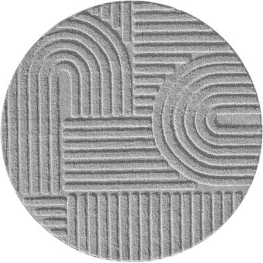 Rond Tapis Moderne Japandi - Gris - Bohème Scandinave - Ø200 cm Poils Ras product