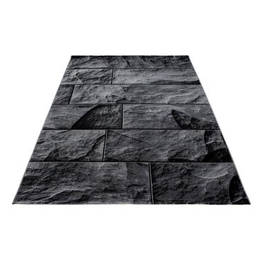 Modern Design Vloerkleed Parma - Zwart/Grijs - Laagpolig 160x230 cm product