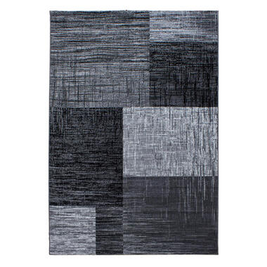 Laagpolig Vloerkleed Plus - Grijs Zwart - 280x370 cm - Tapijt Woonkamer product