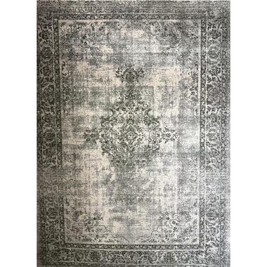 Istanbul Vintage - Laagpolig Vloerkleed - Retro Tapijt - Creme Groen - 280x380CM product