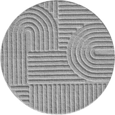 Rond Tapis Moderne Japandi - Gris - Bohème Scandinave - Ø160 cm Poils Ras product
