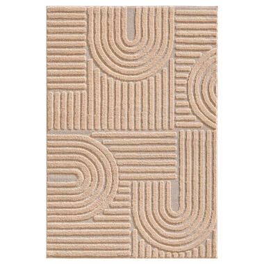 Modern Japandi Vloerkleed - Roze - Boho Scandinavisch - 200x290 cm Laagpolig product