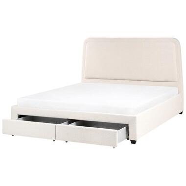 Lit avec tiroirs de rangement Bouclé SARDENT 180 x 200 cm Blanc cassé product