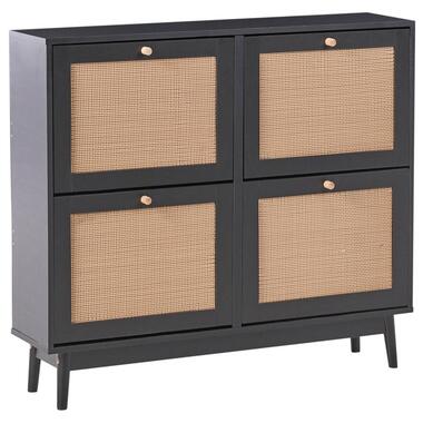 ARMIDALE - Schoenenkast 4 vakken - Zwart - Vezelplaat product