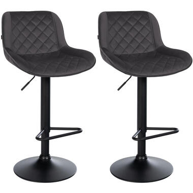 CLP Set van 2 Barkruk Kasson zwart Frame - Fluweel - zwart product