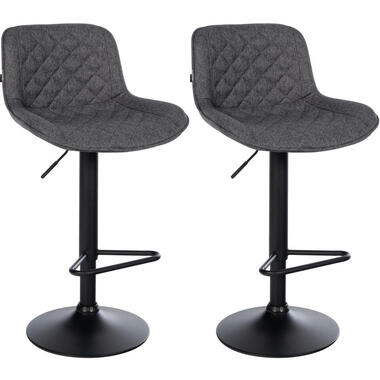 CLP Set van 2 Barkruk Kasson zwart Frame - Stof - zwart product