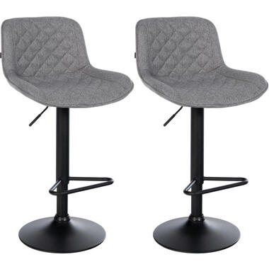 CLP Lot de 2 Tabouret de bar Kasson Noir Cadre - Tissu - Gris foncé product