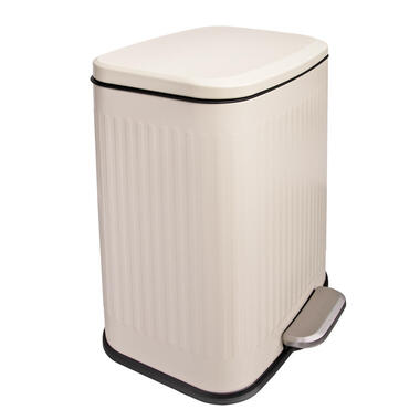 Poubelle QUVIO 13 L - Rectangulaire arrondie - Métal - Beige product