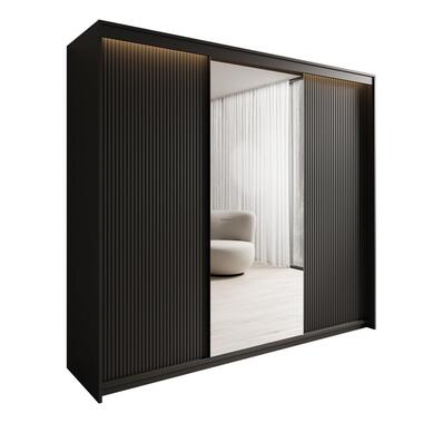 Meubella Armoire Timoteo - Noir - 250 cm - Avec miroir product