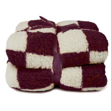 Unique Living - Plaid Check 150x200cm - Dove White/ Dark Purple product
