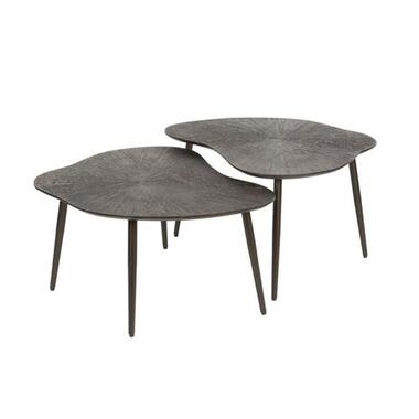 Hoyz Collection - Table basse Ray Metal Leaf - Bronze brun - Lot de 2 product