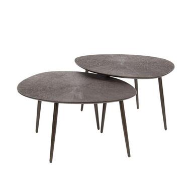 Hoyz Collection - Salontafel Ray Metal Organisch - Brons Bruin - Set van 2 product
