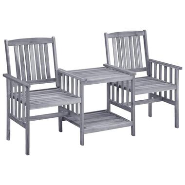 vidaXL - Chaise de jardin avec table à thé - Brun - Bois - 159x61x92 cm product