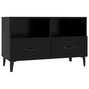 vidaXL - Meuble TV avec 2 tiroirs et 2 niches - Noir - Bois - 80x36x50 cm product
