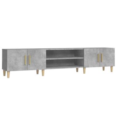 vidaXL- LED Meuble TV avec 4 portes - Gris béton - Bois - 180x31.5x40 cm product