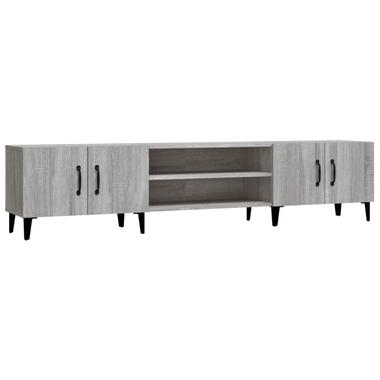 vidaXL - TV-meubel met deuren - Grijs sonoma - Hout en metaal -180x31.5x40 cm product