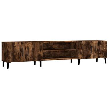 vidaXL- LED Meuble TV 4 portes - Chêne fumé - Bois et métal - 180x31.5x40 cm product