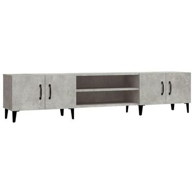 vidaXL- LED Meuble TV 4 portes - Gris béton - Bois et métal - 180x31.5x40 cm product