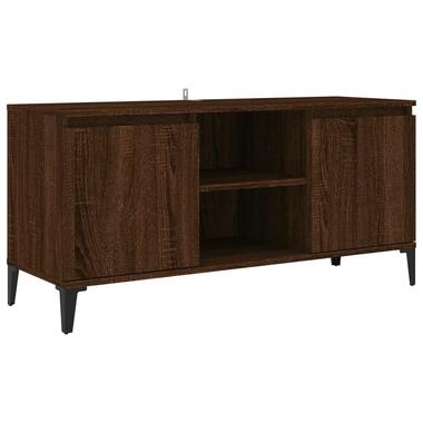 vidaXL - Meuble TV avec pieds en métal - 2 portes - Chêne marron - 103,5 cm product