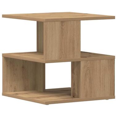 vidaXL - Bijzettafel - artisanaal eikenkleurig - Bewerkt hout - 40 x 40 x 40 cm product