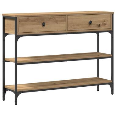 vidaXL - Wandtafel - Bruin - Bewerkt hout - 100 x 25 x 75 cm product