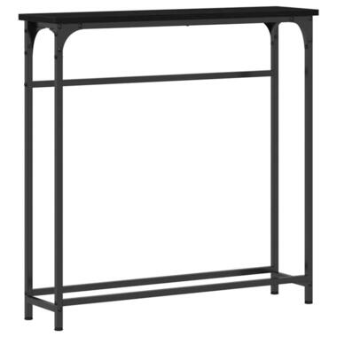vidaXL - Wandtafel - Zwart - Bewerkt hout - 75 x 19.5 x 75 cm product