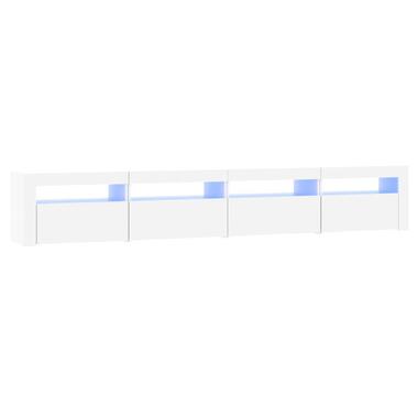 vidaXL - TV-meubel met LED en 4 deuren - Wit - Hout - 240x35x40 cm product