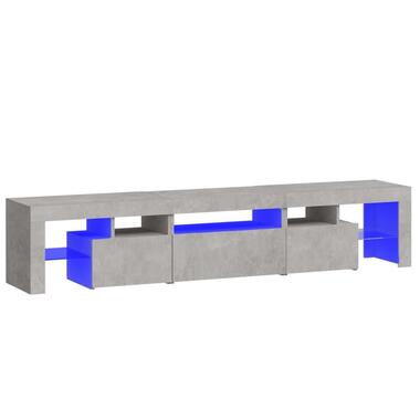 vidaXL - Meuble TV avec LED et 3 portes - Gris béton - Bois - 200x36.5x40 cm product