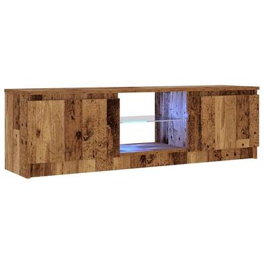 vidaXL - Meuble TV avec LED et 2 portes - Vieux bois - 120x30x36 cm product
