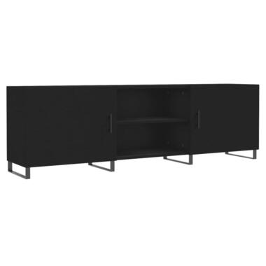 vidaXL - Meuble TV avec 2 portes et 2 niches - Noir - Bois - 150x30x50 cm product