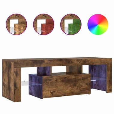 vidaXL- LED Meuble TV avec 1 porte - Chêne fumé - Bois - 120x35x40 cm product