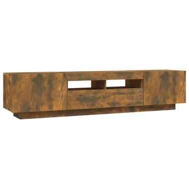 vidaXL - Meuble TV avec LED - Lot de 2 tailles - Chêne fumé - Bois - 2 pcs product