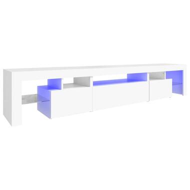 vidaXL - Meuble TV avec LED et 3 portes - Blanc - Bois - 215x36.5x40 cm product