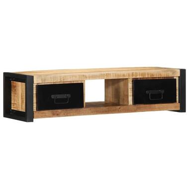 vidaXL - TV-meubel met 2 lades en open vak - Hout en ijzer - 100x30x25 cm product