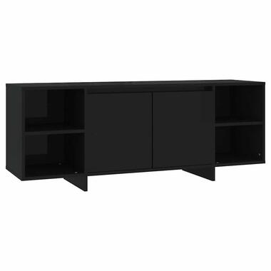 vidaXL - Meuble TV avec 2 portes et niches - Noir - Bois - 130x35x50 cm product