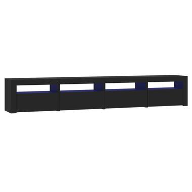 vidaXL - Meuble TV avec LED et 4 portes - Noir bois d'ingénierie - 240x35x40 cm product