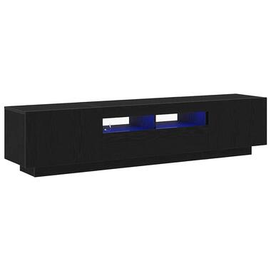 vidaXL - Meuble TV avec LED et 3 portes - Chêne Noir - Bois - 180x35x40 cm product