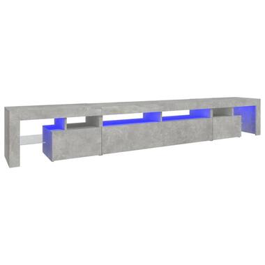 vidaXL - Meuble TV avec LED et 4 portes - Gris béton - Bois - 260x36.5x40 cm product